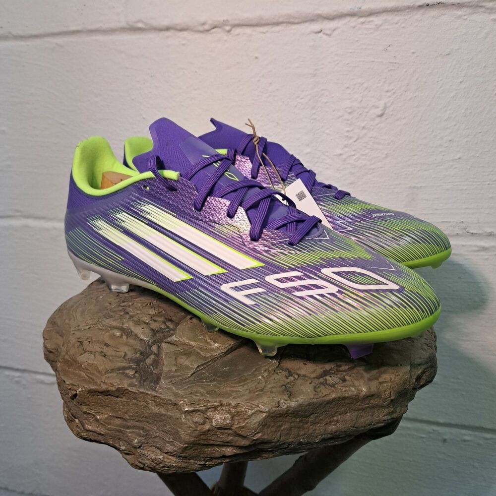 Adidas Men's F50 League FG/MG Soccer Cleats JI0003 Purple/Lucid Lemon Size 12